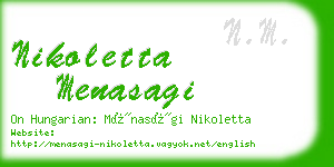 nikoletta menasagi business card